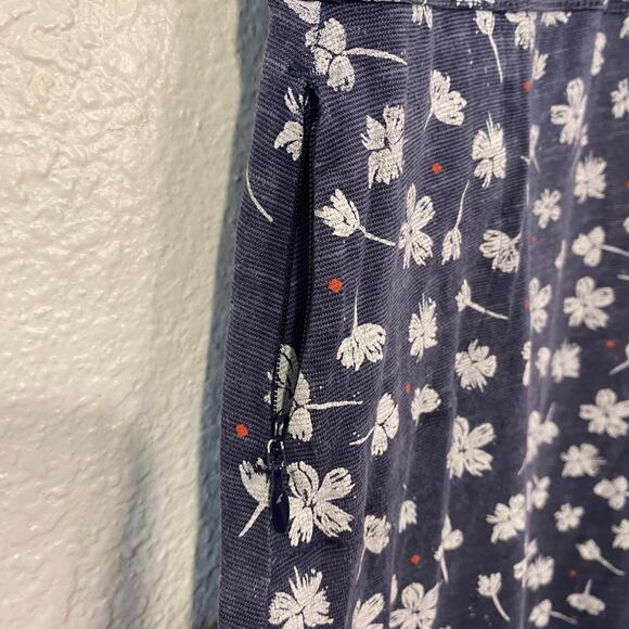 Toad&Co Floral Cap Sleeve A-Line Dress Sz Small Navy Blue Lyocell Organic Cotton - Picture 7 of 8